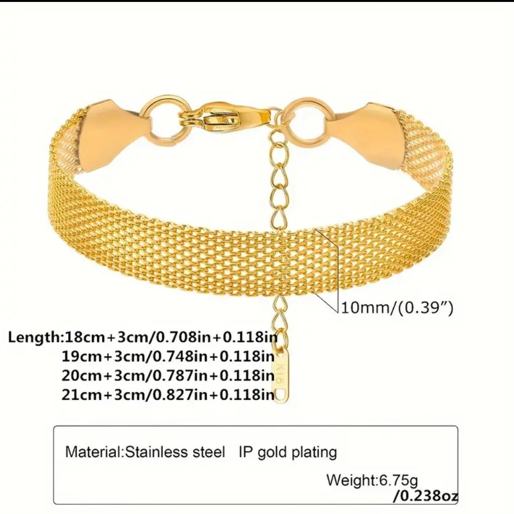 Golden-Tone Stainless Steel Chain Bracelet