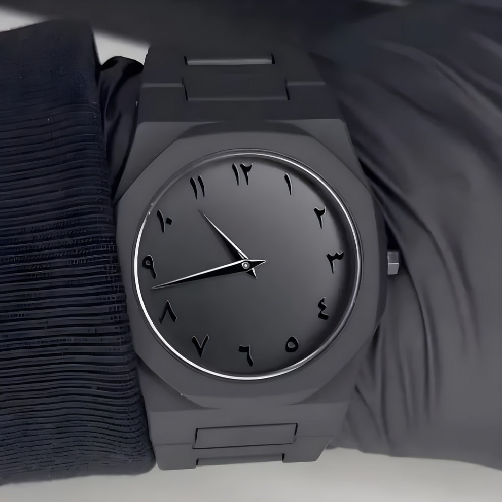 Black Arabic Aura Fiber Watch