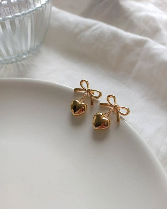 Bow Heart Studs/ Earrings