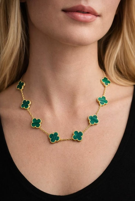 Green clover necklaces