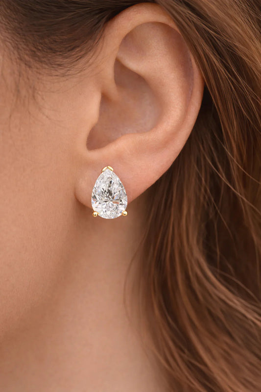 Pear Shape Stud Earrings