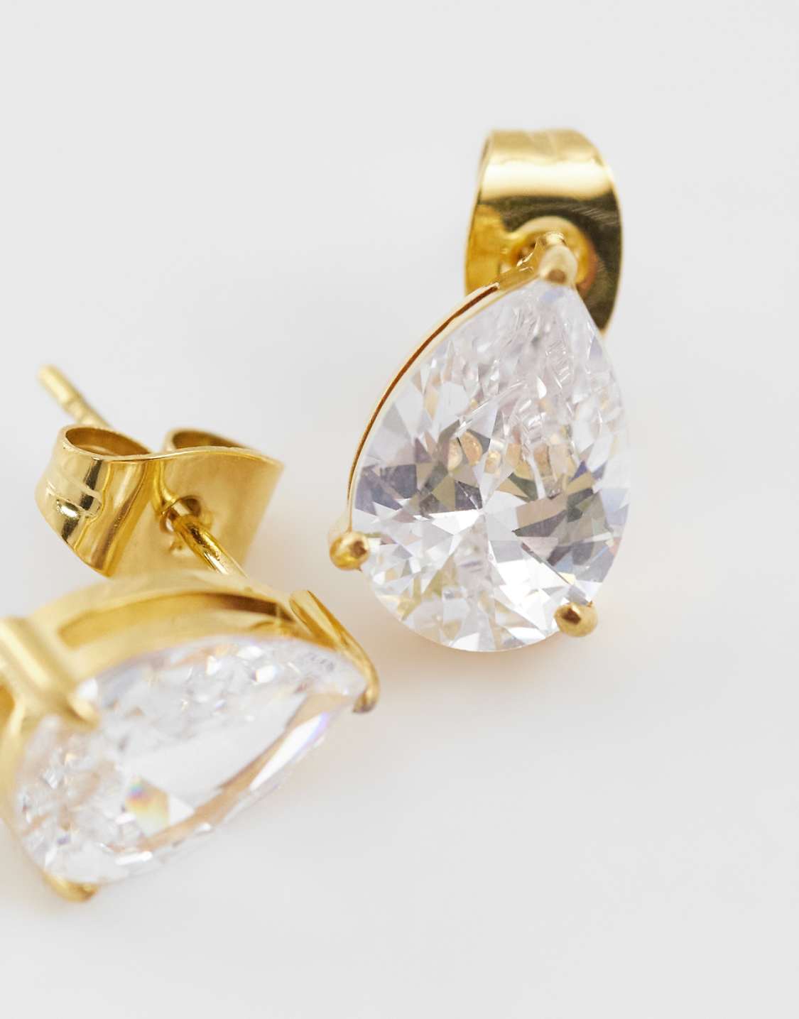 Pear Shape Stud Earrings
