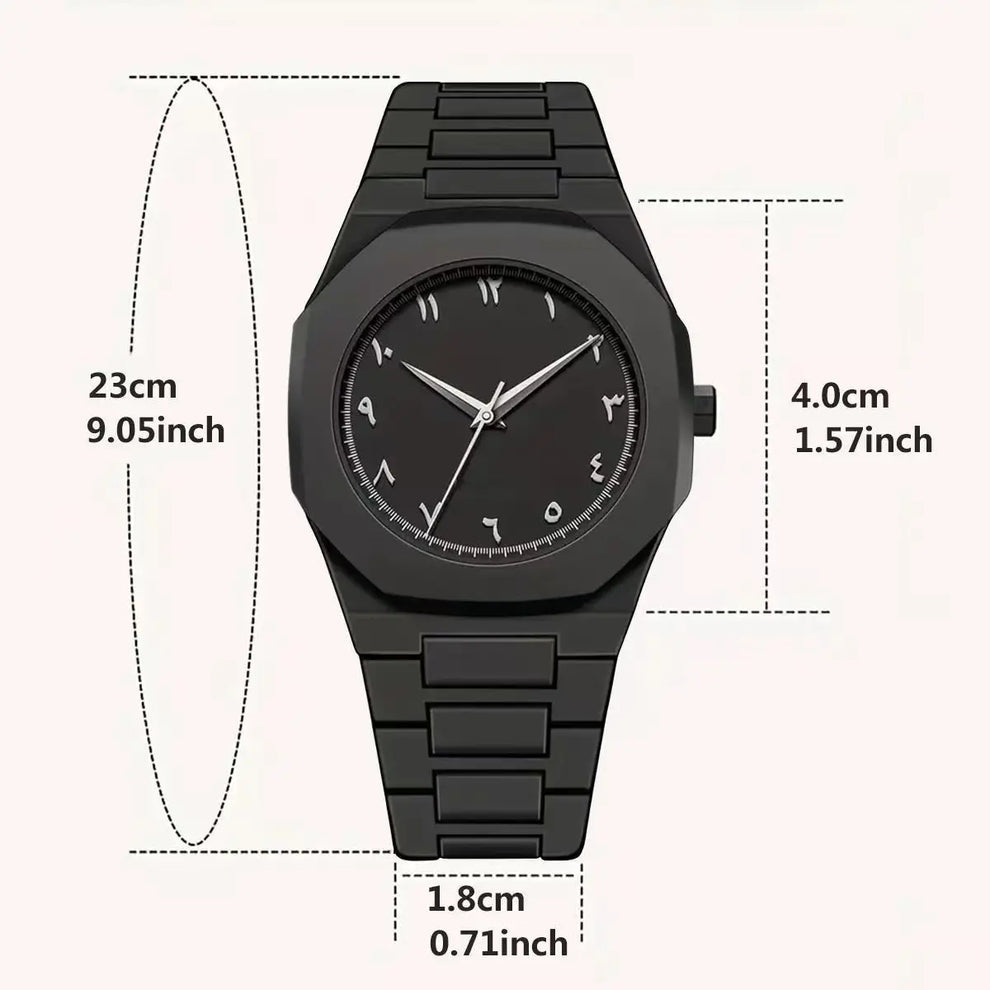 Black Arabic Aura Fiber Watch