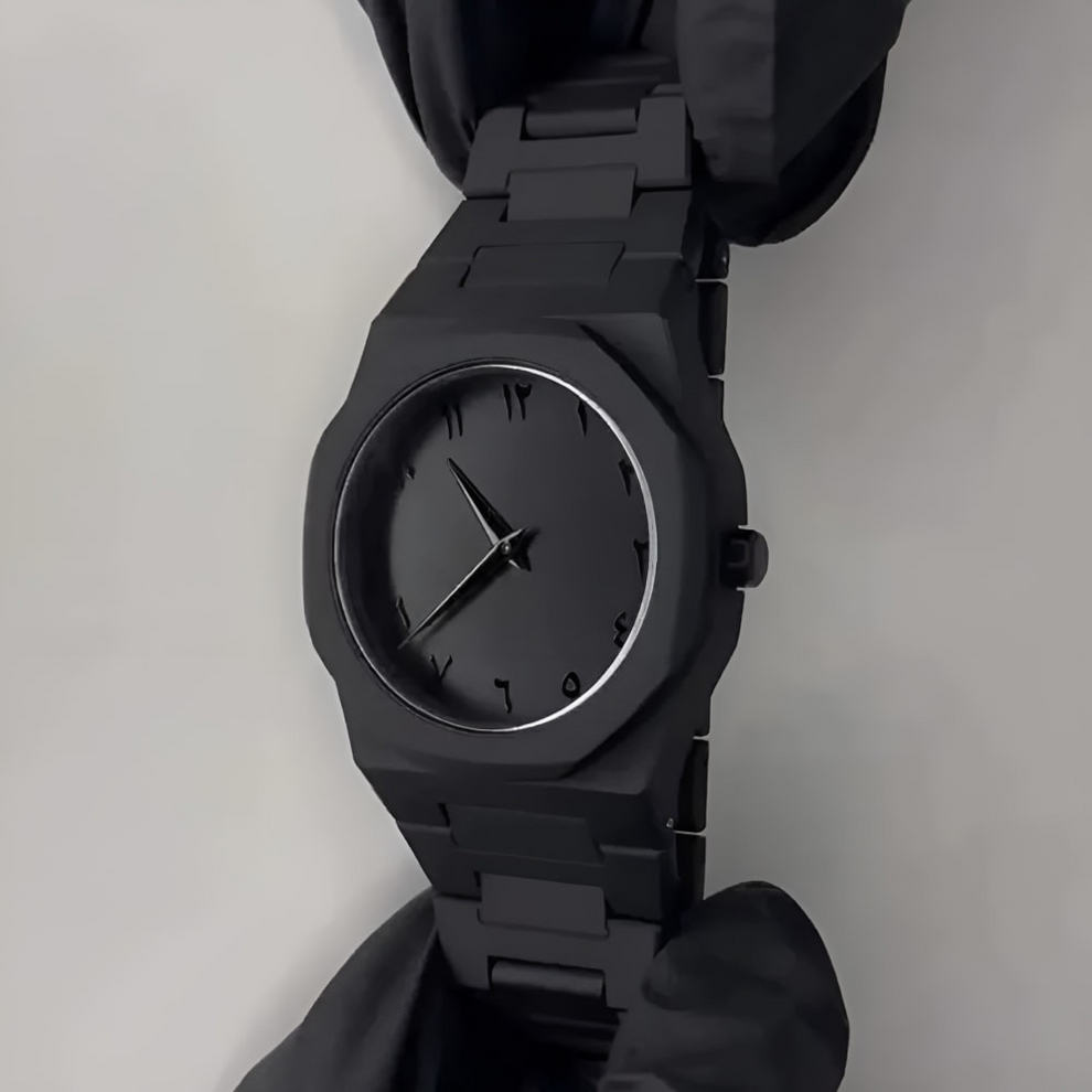 Black Arabic Aura Fiber Watch