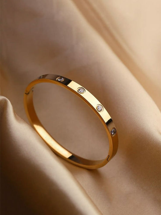 Stainless Steel Crystal Cubic Zirconia Bracelet / Handcuff