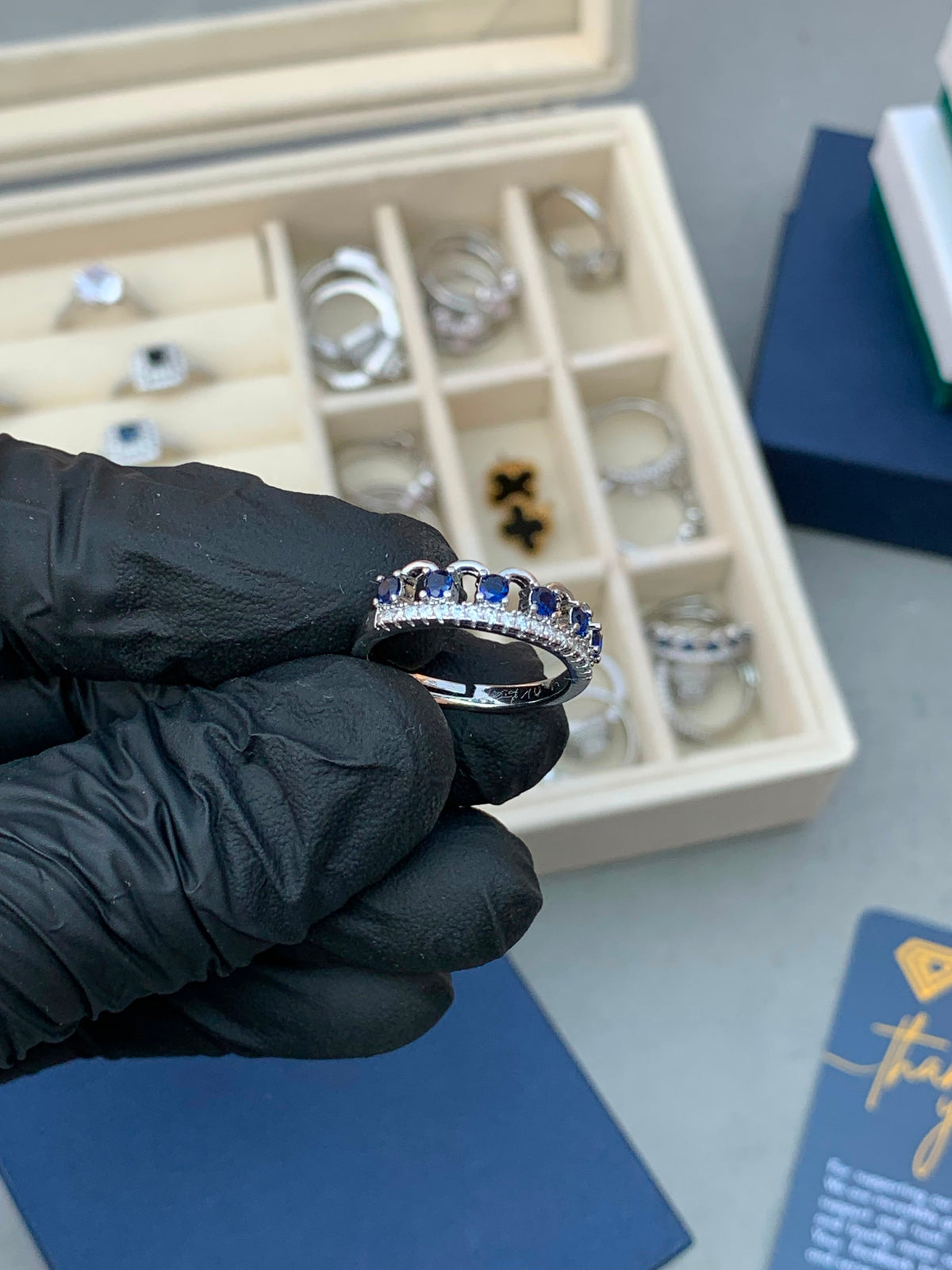 Blue zercon Ring