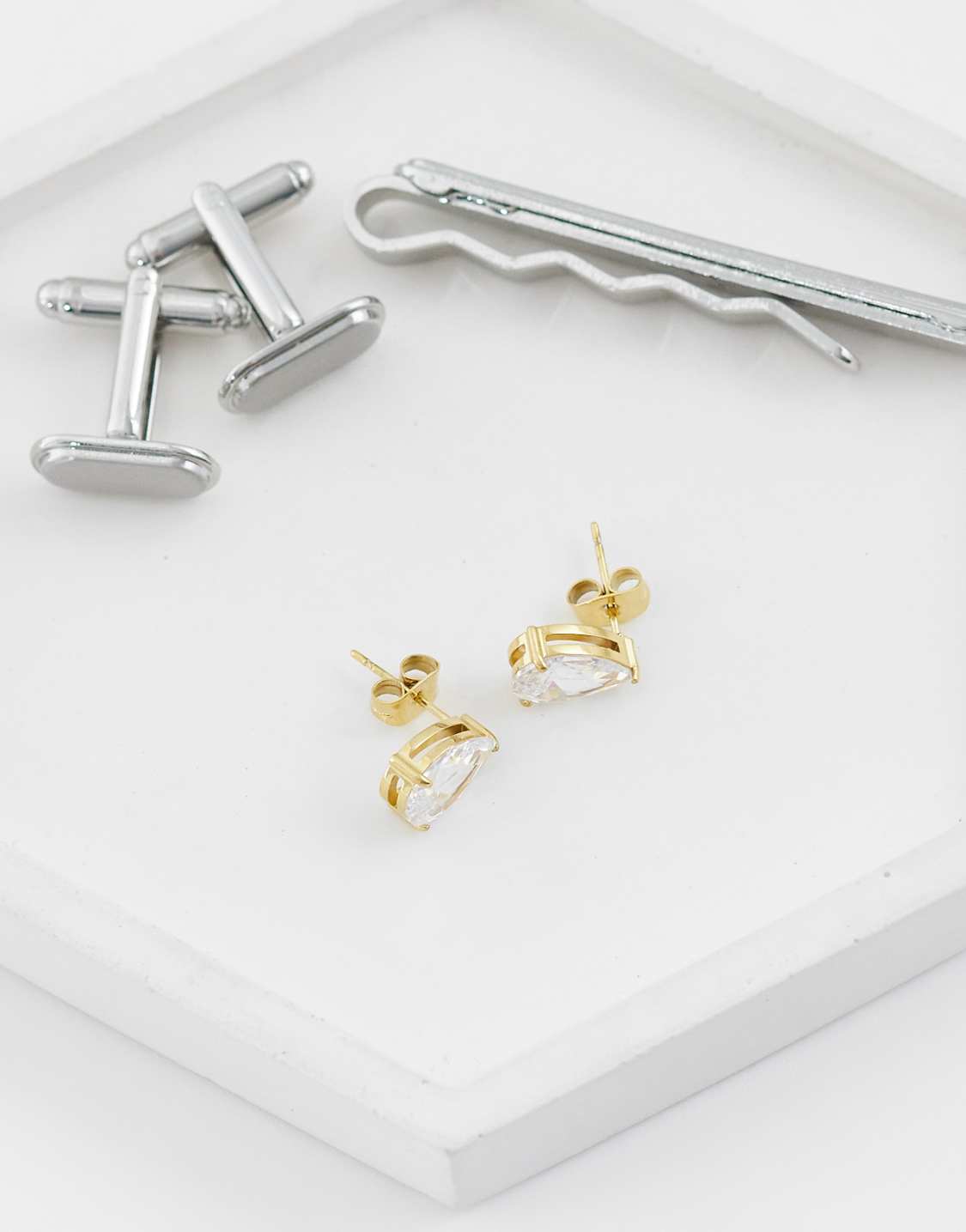 Pear Shape Stud Earrings